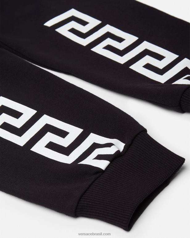 roupas P2TX2099 Versace calça de moletom grega preto crianças