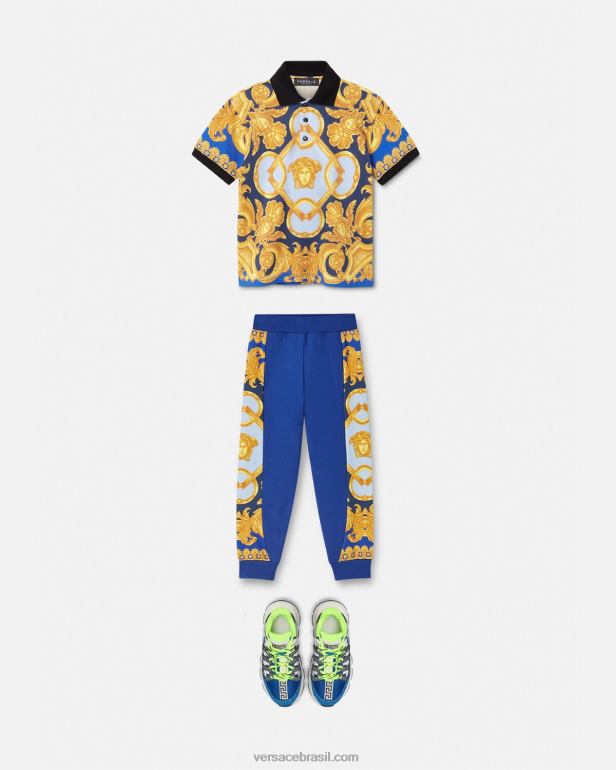 roupas P2TX2110 Versace calça barocco 660 azul e estampado crianças