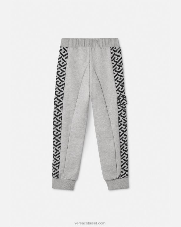 roupas P2TX2114 Versace calça la greca cinza crianças