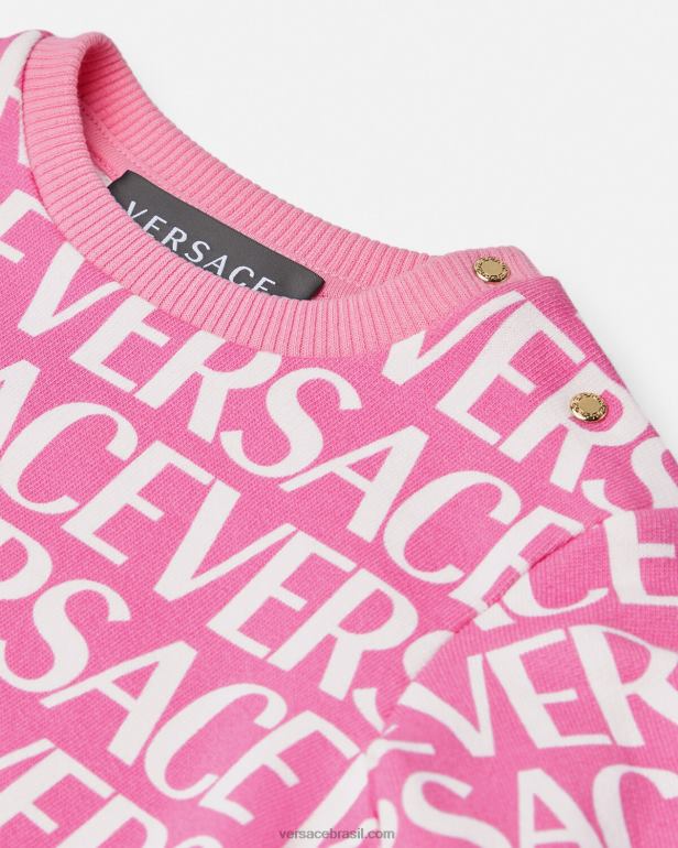 roupas P2TX1872 Versace moletom todo para bebê rosa e estampado crianças