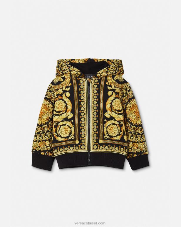 roupas P2TX1893 Versace moletom com capuz barocco para bebê imprimir crianças