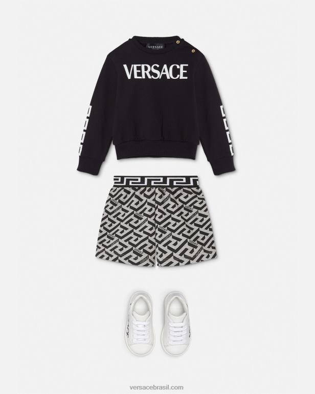 roupas P2TX1905 Versace moletom com logo para bebê preto crianças