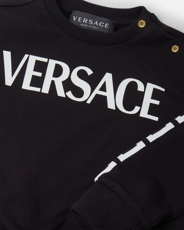 roupas P2TX1905 Versace moletom com logo para bebê preto crianças