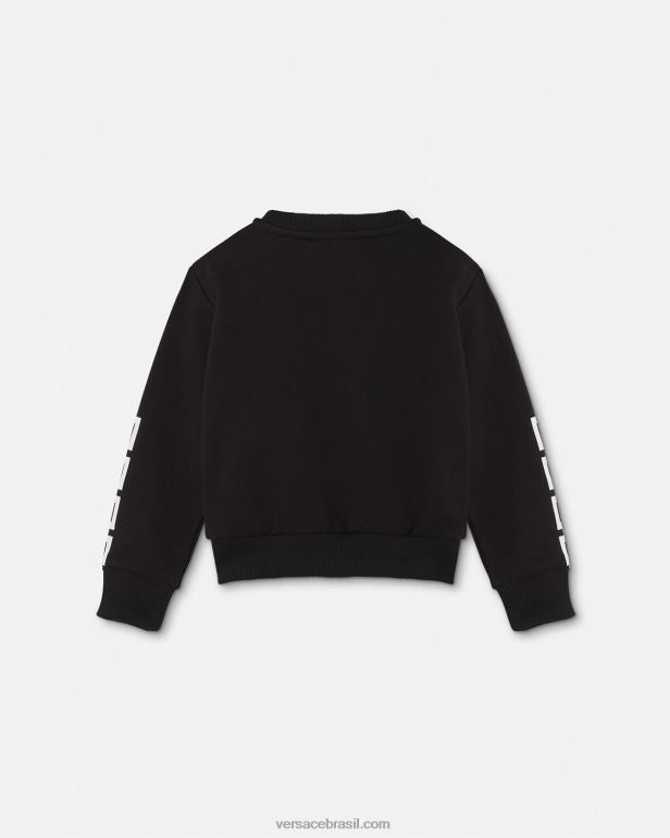 roupas P2TX1905 Versace moletom com logo para bebê preto crianças