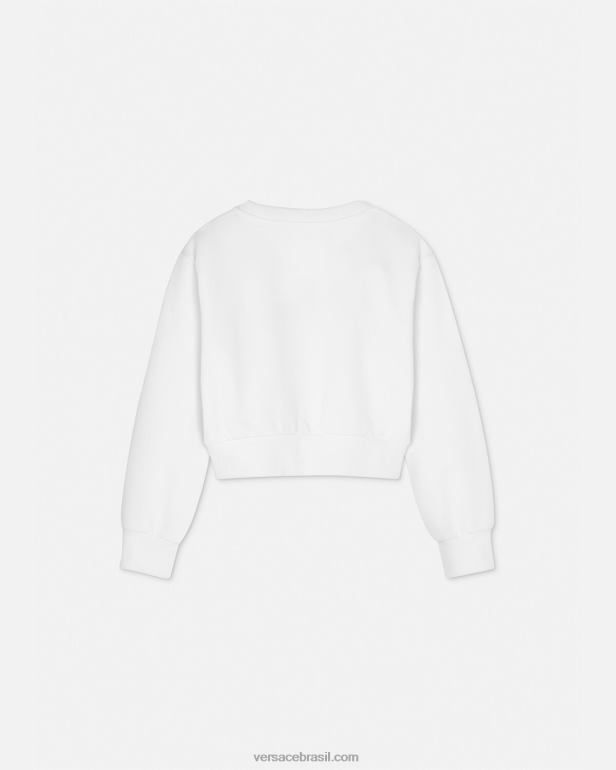 roupas P2TX1935 Versace moletom com logo ouro Branco crianças