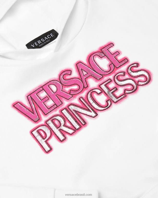 roupas P2TX1973 Versace moletom com logo \"princesa\" branco crianças