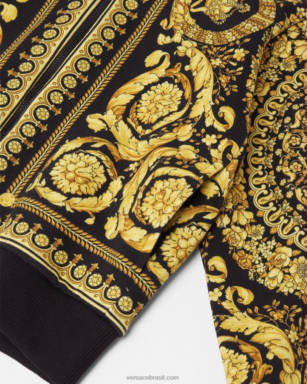 roupas P2TX1982 Versace moletom com capuz barroco imprimir crianças