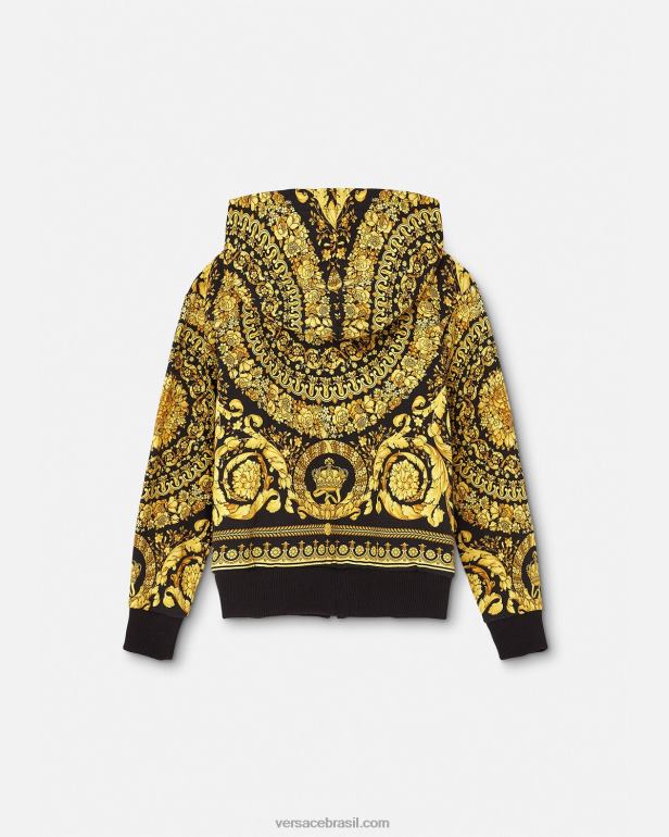 roupas P2TX1982 Versace moletom com capuz barroco imprimir crianças
