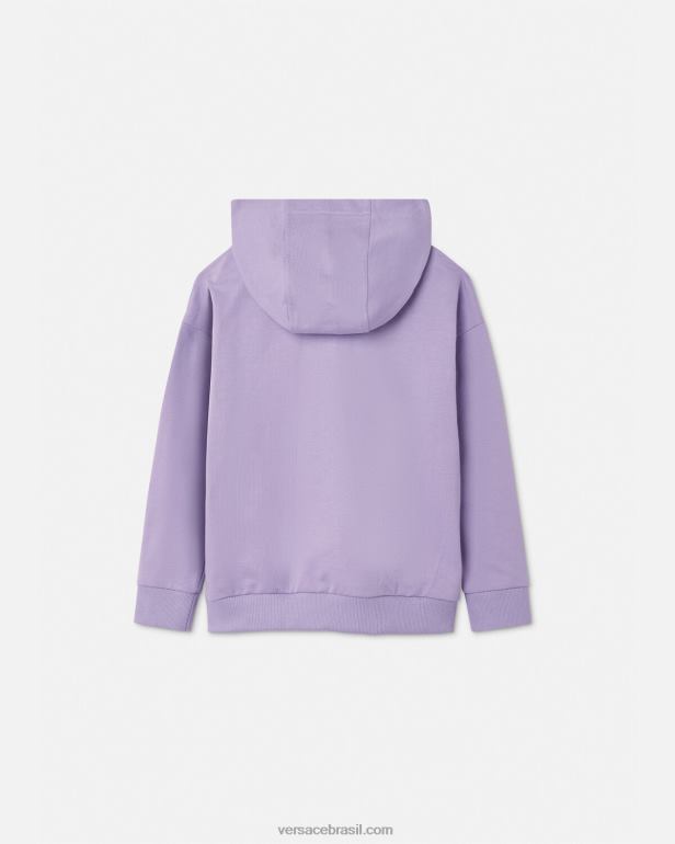 roupas P2TX2009 Versace moletom com alfinete de segurança lilás crianças