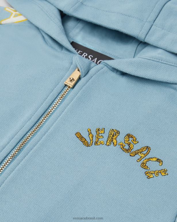 roupas P2TX2083 Versace moletom com capuz azul claro crianças