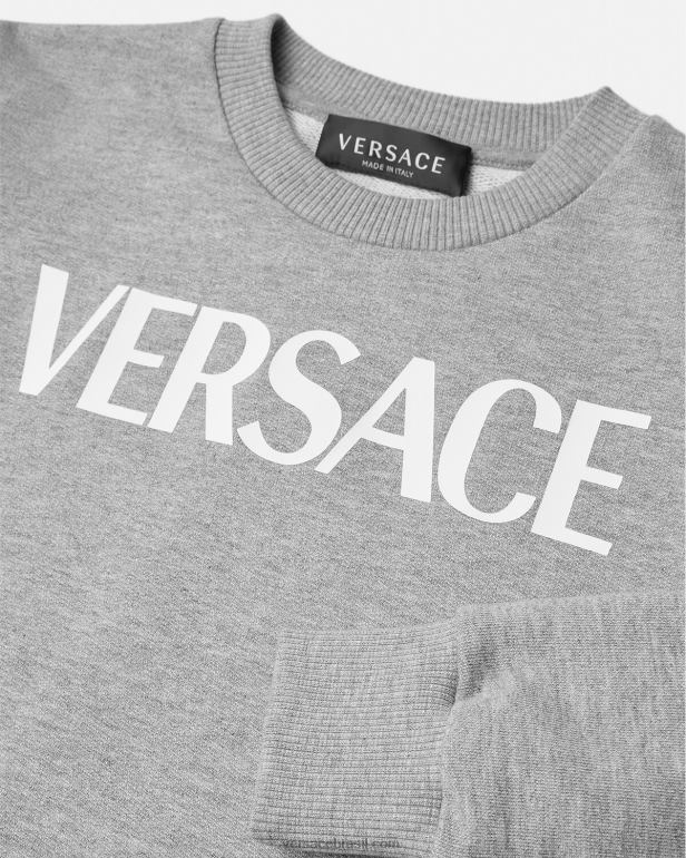 roupas P2TX2095 Versace moletom com logotipo cinza crianças