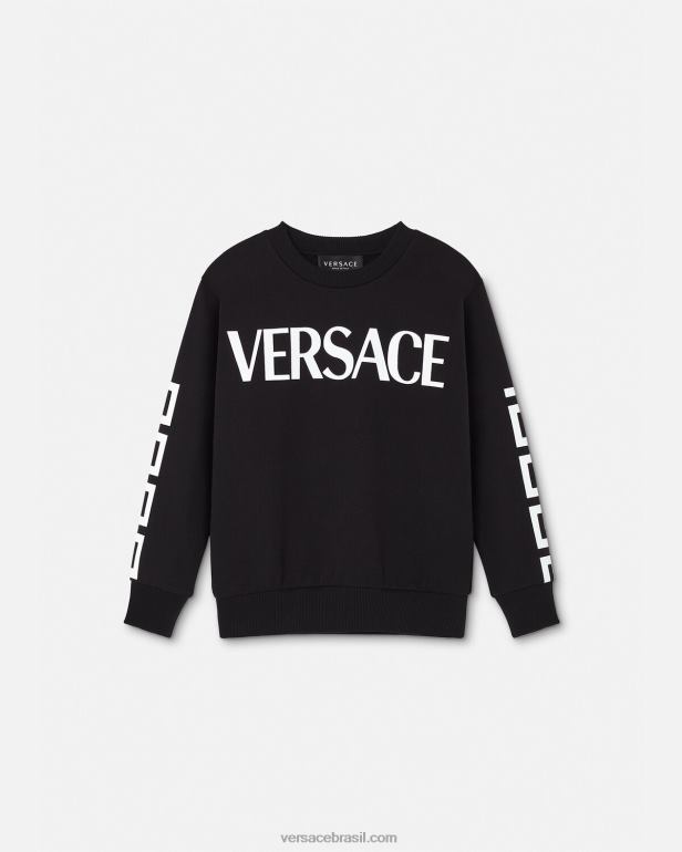 roupas P2TX2106 Versace moletom grego preto crianças
