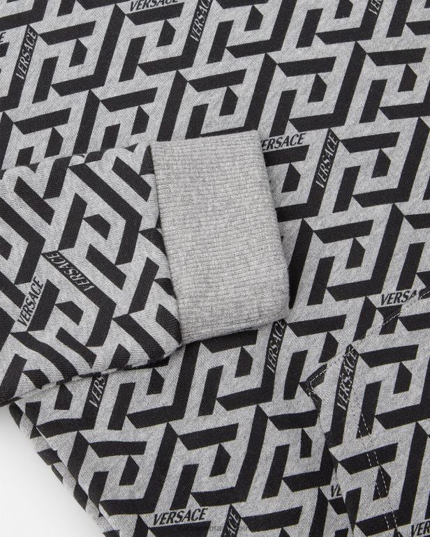 roupas P2TX2118 Versace moletom la greca cinza e estampado crianças