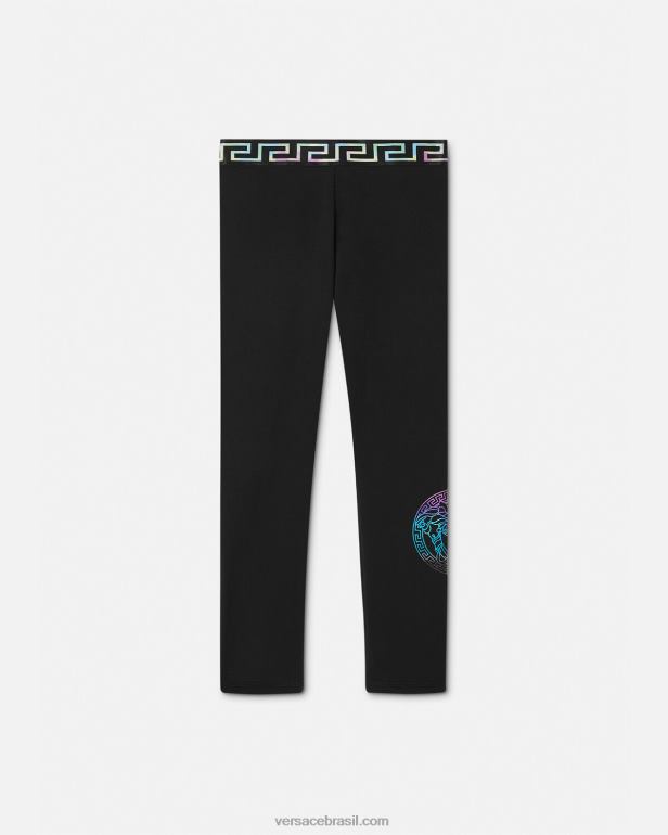 roupas P2TX1945 Versace legging medusa grega preto e estampado crianças