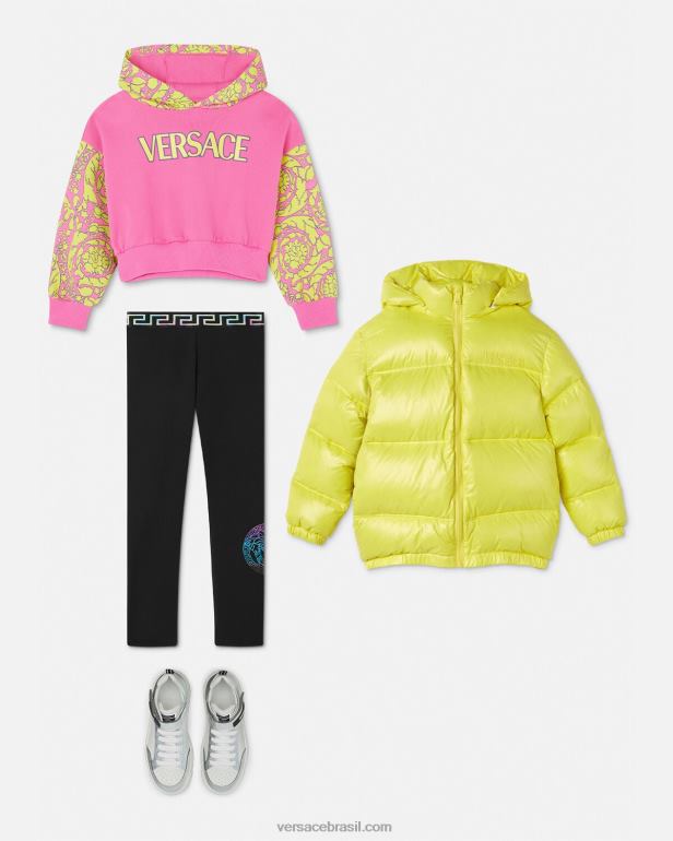 roupas P2TX1945 Versace legging medusa grega preto e estampado crianças