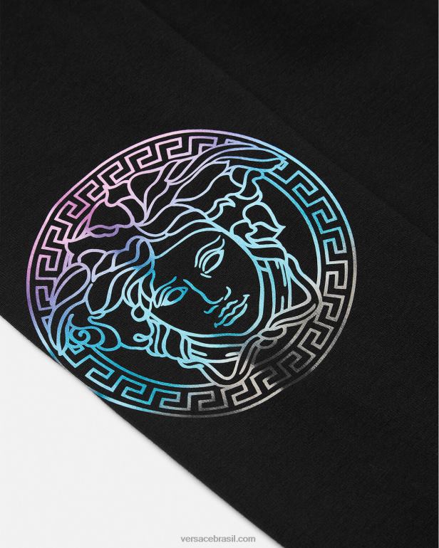 roupas P2TX1945 Versace legging medusa grega preto e estampado crianças