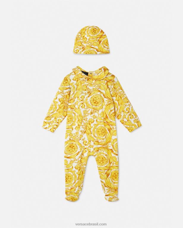 roupas P2TX1818 Versace conjunto de pijama barocco para bebê imprimir crianças