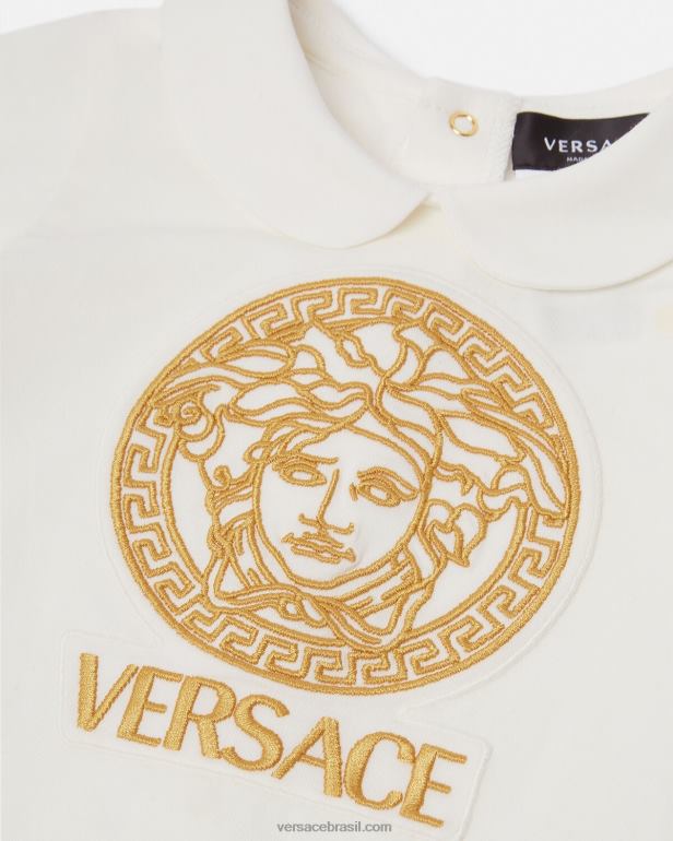 roupas P2TX1824 Versace pijama bebê medusa ouro Branco crianças