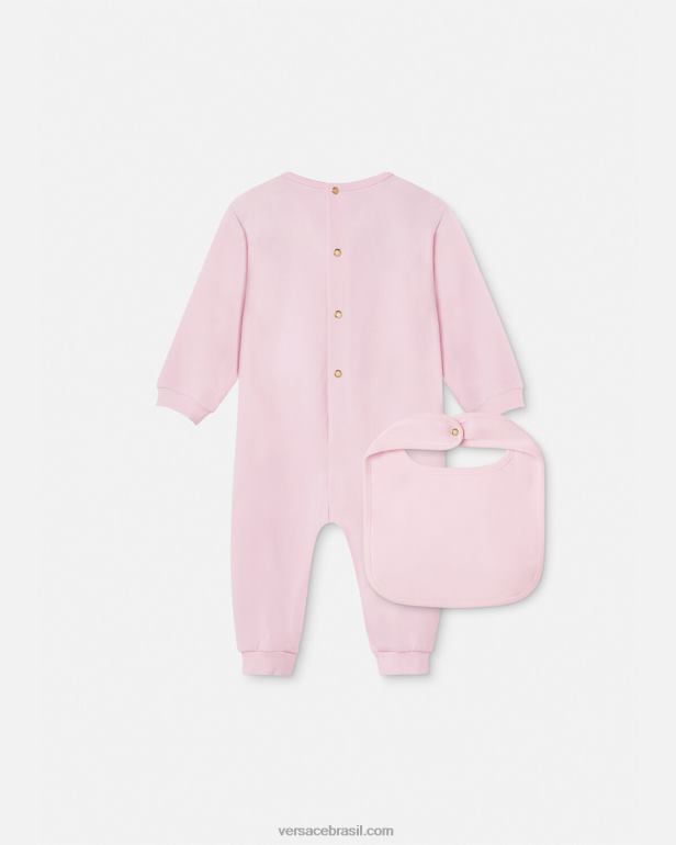 roupas P2TX1830 Versace Conjunto de pijama para bebê com corrente Donatella rosa crianças