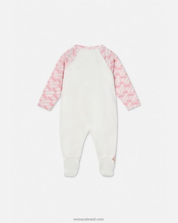 roupas P2TX1831 Versace pijama infantil medusa la greca rosa e branco crianças