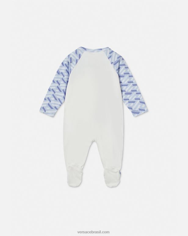 roupas P2TX1832 Versace pijama infantil medusa la greca azul claro e branco crianças