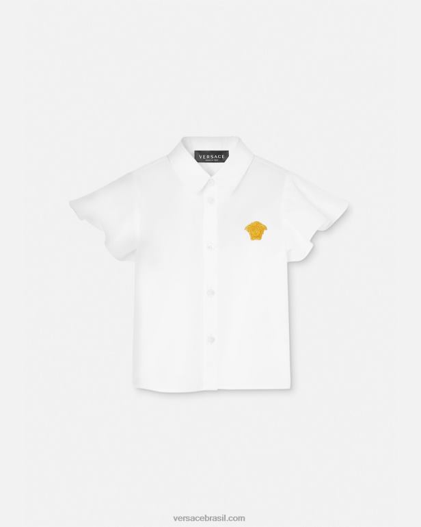 roupas P2TX1854 Versace camisa medusa bebê ouro Branco crianças