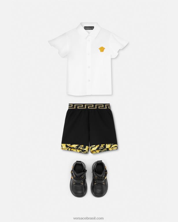 roupas P2TX1854 Versace camisa medusa bebê ouro Branco crianças