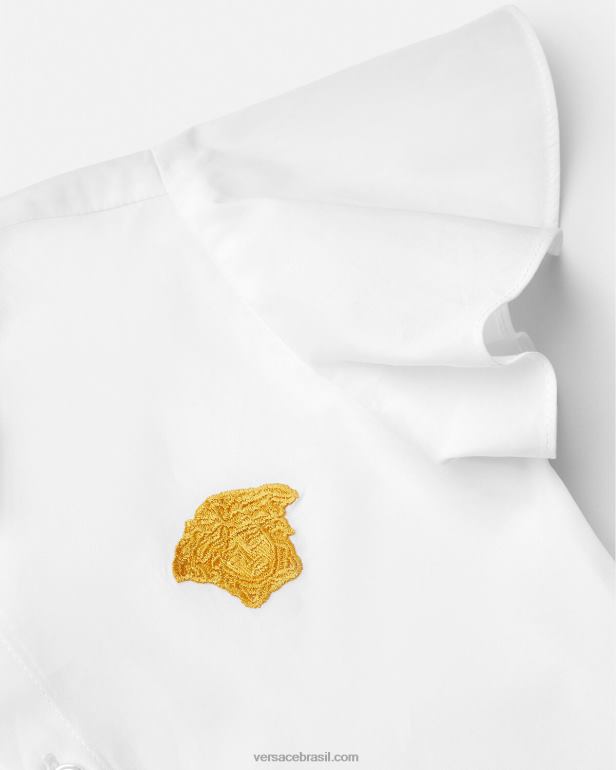 roupas P2TX1854 Versace camisa medusa bebê ouro Branco crianças