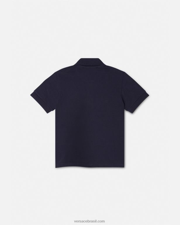 roupas P2TX1891 Versace camisa polo bebê bordada medusa Preto Azul crianças