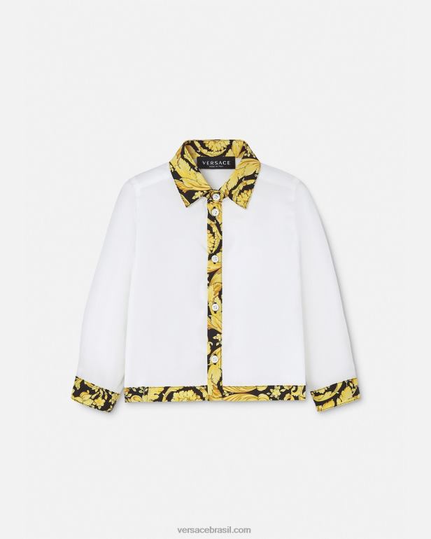 roupas P2TX1901 Versace camisa barroco bebê branco e estampado crianças