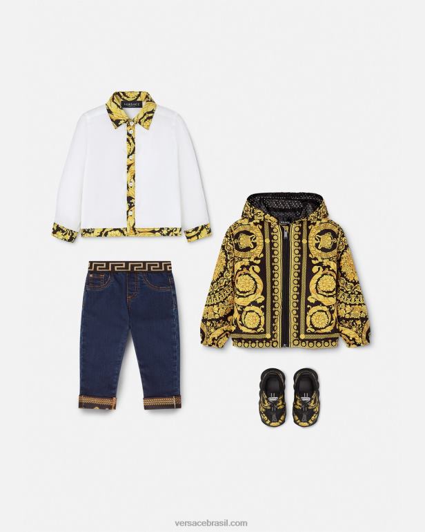 roupas P2TX1901 Versace camisa barroco bebê branco e estampado crianças