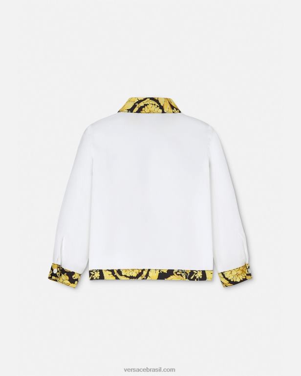 roupas P2TX1901 Versace camisa barroco bebê branco e estampado crianças