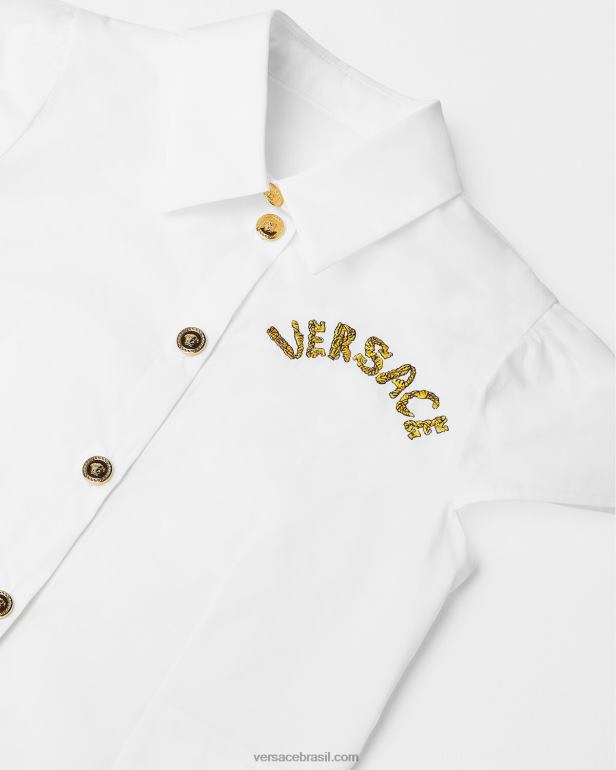 roupas P2TX1936 Versace camisa medusa manga curta ouro Branco crianças