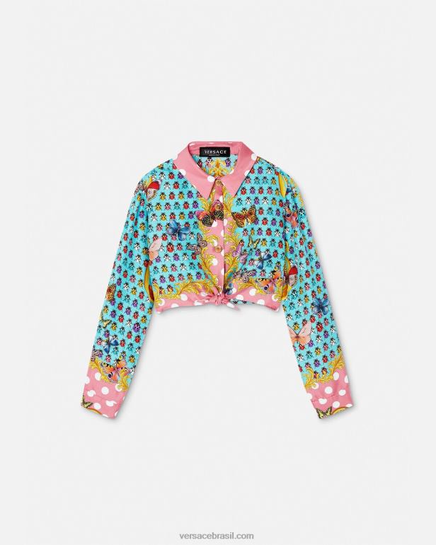 roupas P2TX1940 Versace camisa de seda com borboletas imprimir crianças