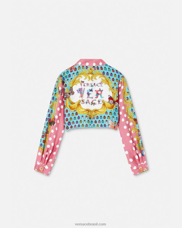 roupas P2TX1940 Versace camisa de seda com borboletas imprimir crianças