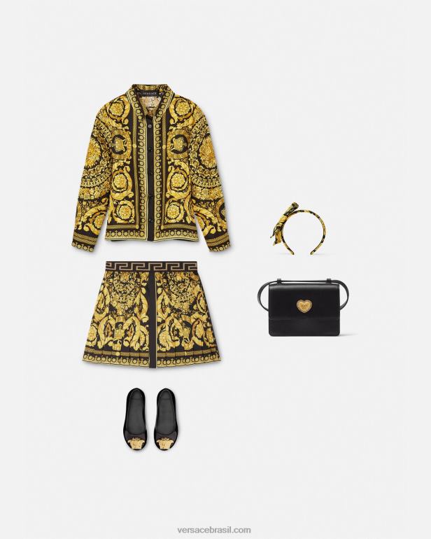 roupas P2TX1954 Versace camisa de seda barroco imprimir crianças