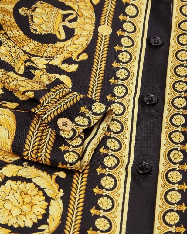 roupas P2TX1954 Versace camisa de seda barroco imprimir crianças