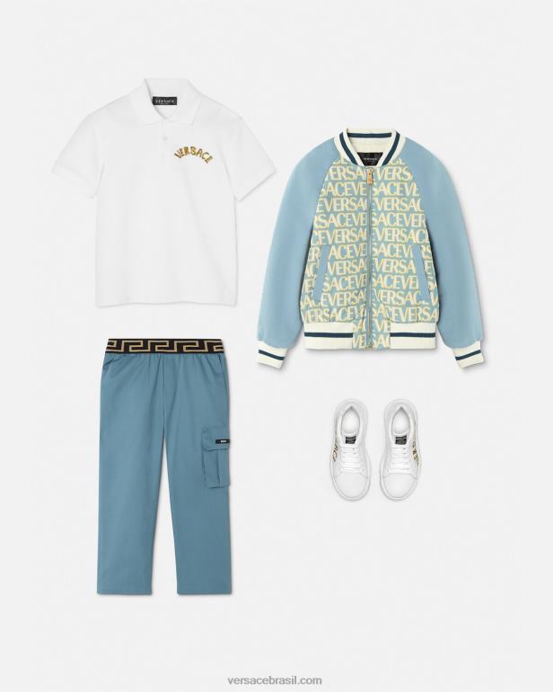 roupas P2TX2082 Versace camisa polo com logo ouro Branco crianças