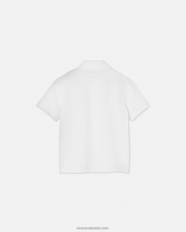 roupas P2TX2082 Versace camisa polo com logo ouro Branco crianças