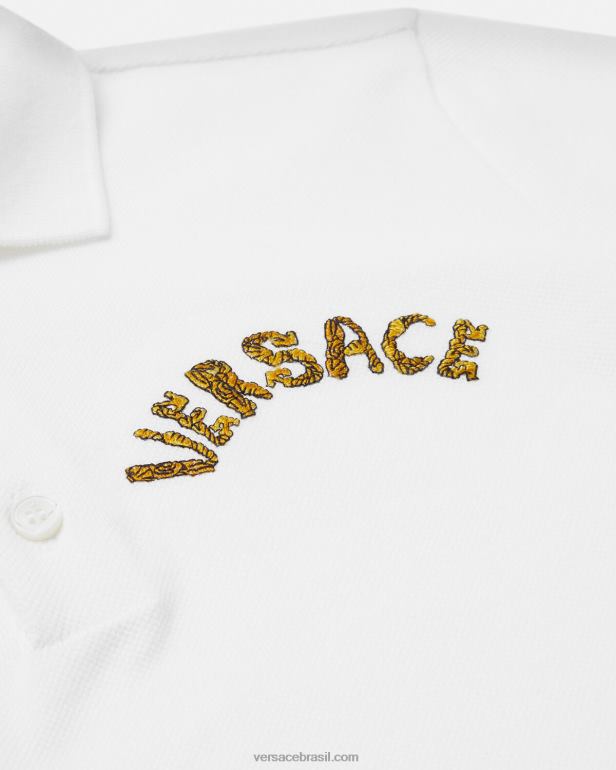 roupas P2TX2082 Versace camisa polo com logo ouro Branco crianças