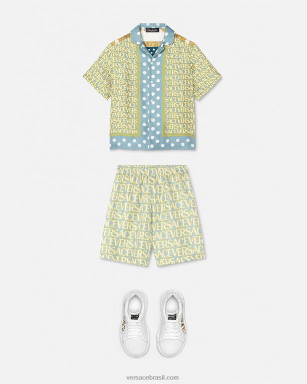 roupas P2TX2091 Versace camisa de seda completa imprimir crianças
