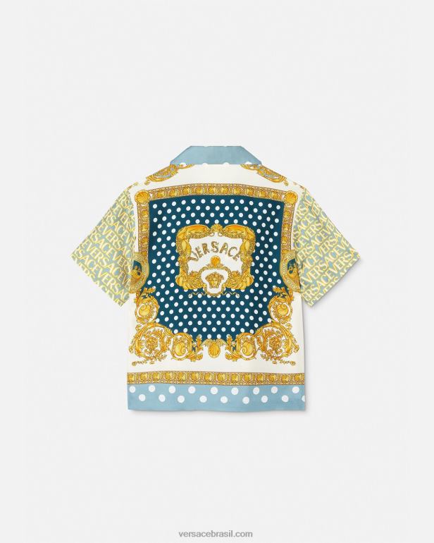 roupas P2TX2091 Versace camisa de seda completa imprimir crianças