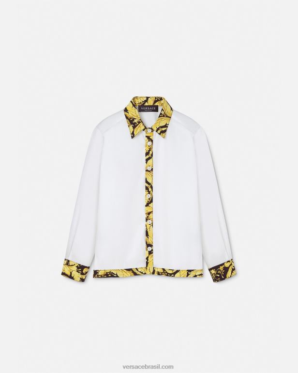 roupas P2TX2111 Versace camisa barroco branco e estampado crianças