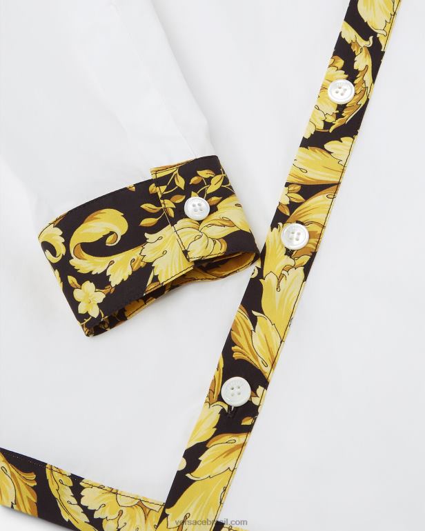 roupas P2TX2111 Versace camisa barroco branco e estampado crianças