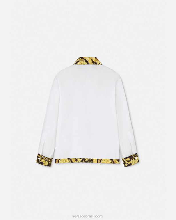 roupas P2TX2111 Versace camisa barroco branco e estampado crianças