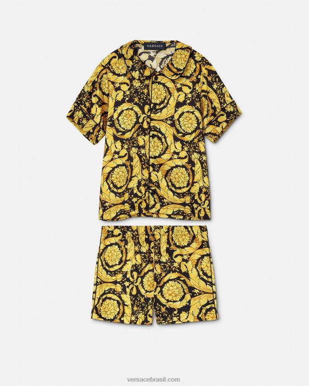 roupas P2TX1989 Versace conjunto de pijama barroco imprimir crianças