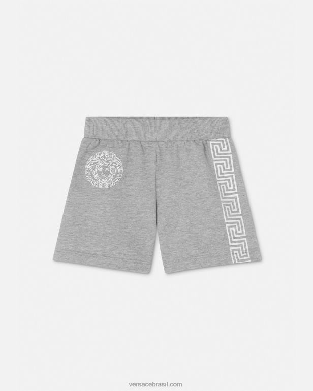 roupas P2TX1881 Versace shorts greca baby cinza crianças