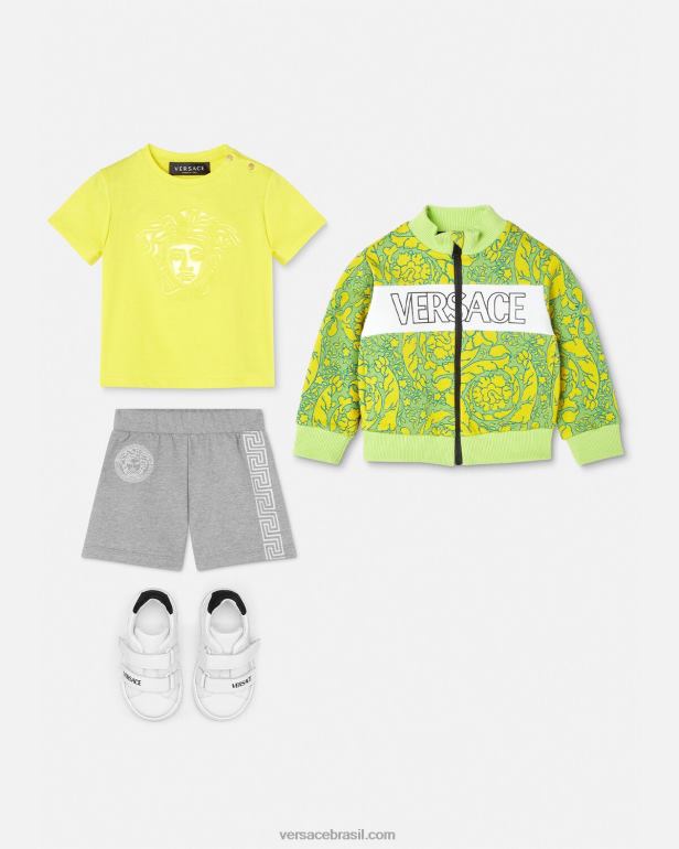 roupas P2TX1881 Versace shorts greca baby cinza crianças