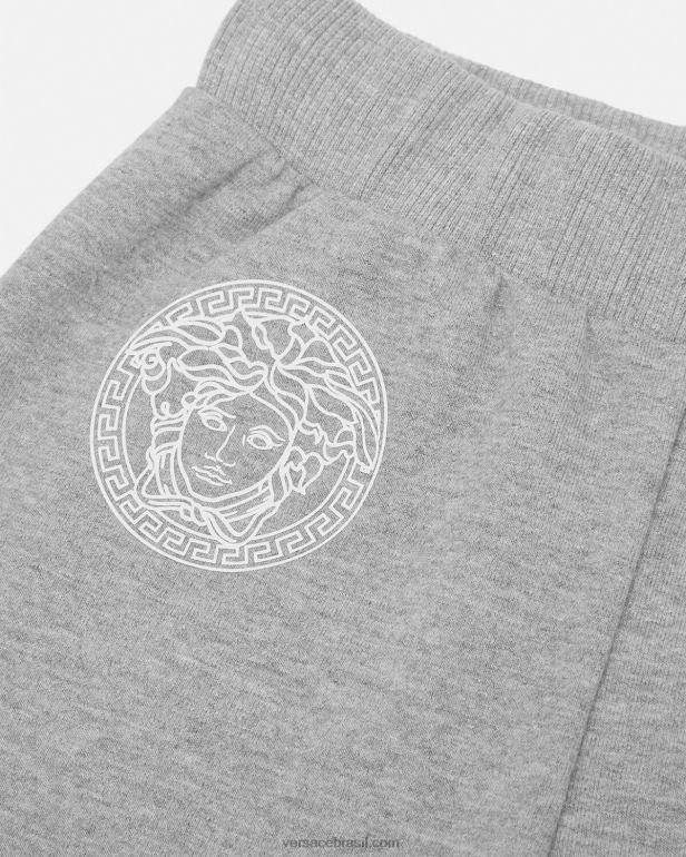 roupas P2TX1881 Versace shorts greca baby cinza crianças