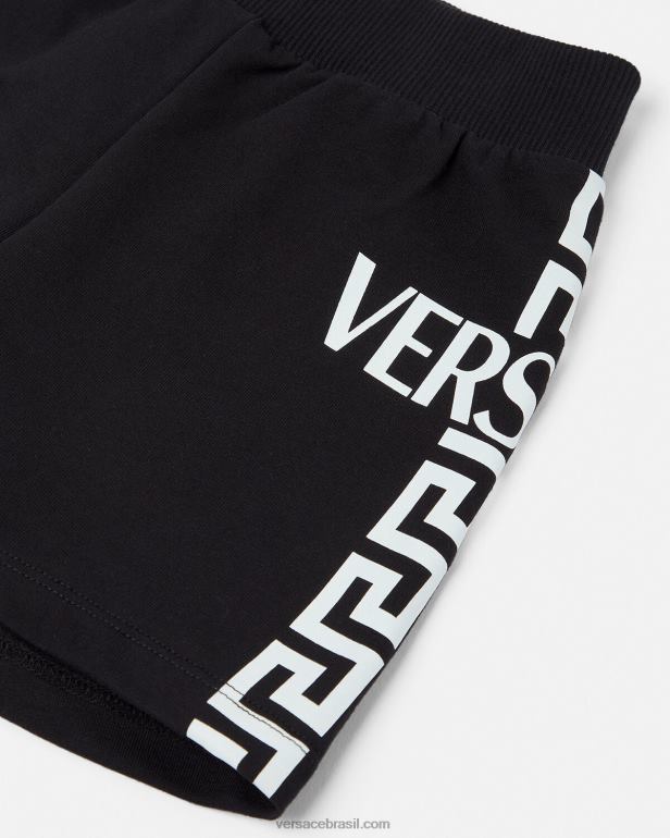 roupas P2TX1908 Versace shorts bebê greca preto crianças